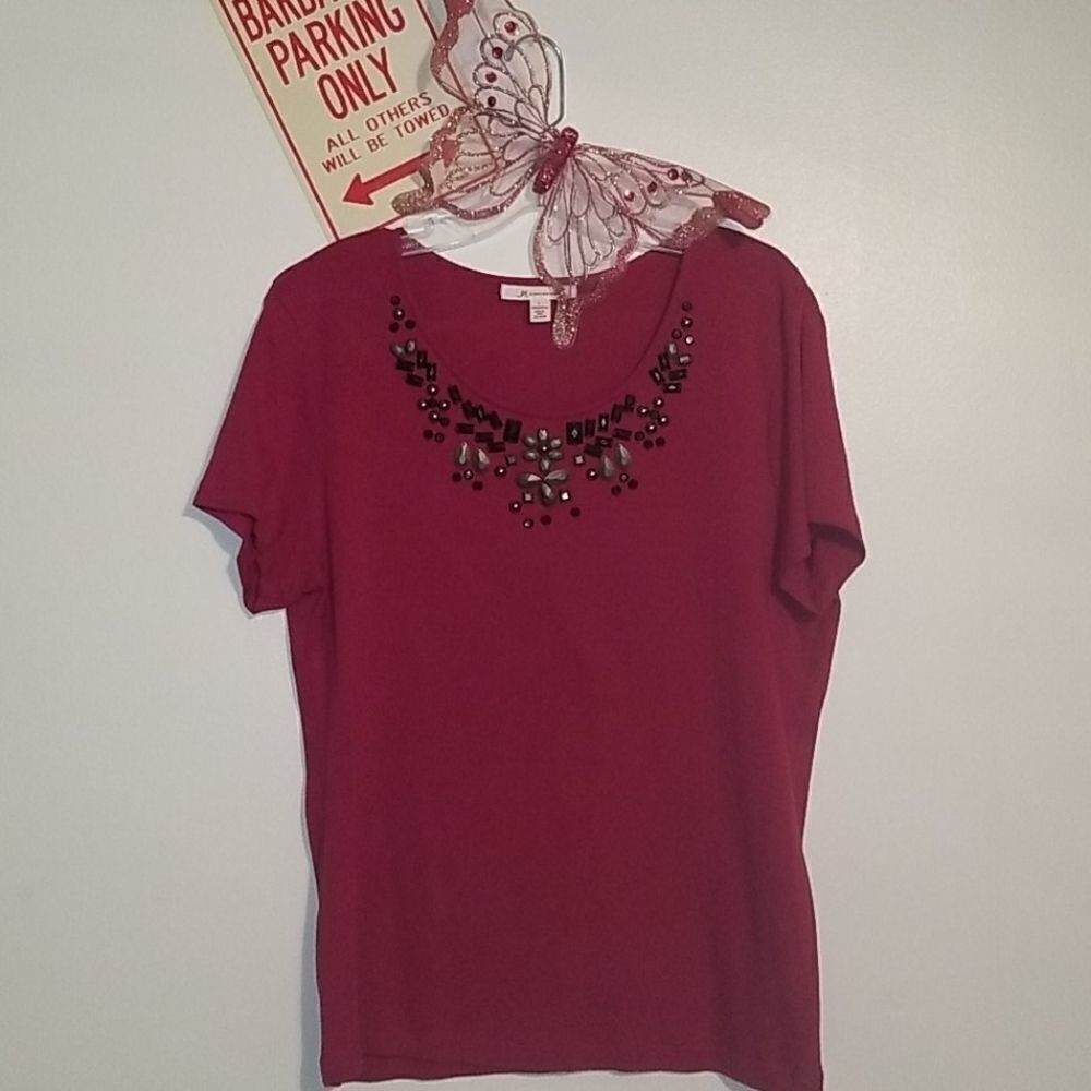 JM Collection Magenta Knit SZ  L